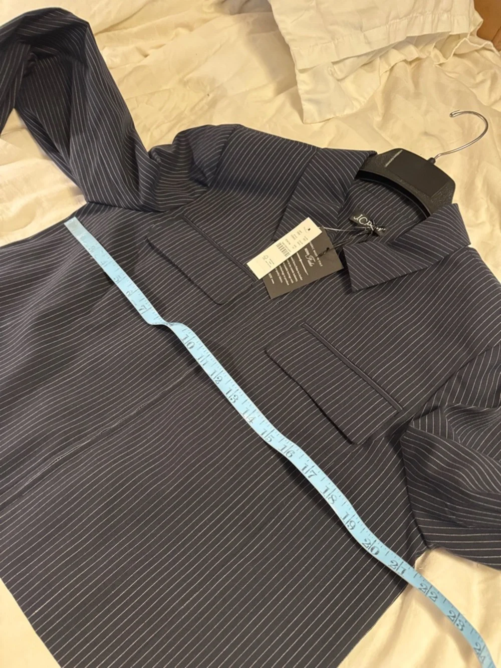 J.Crew Structured jacket in Italian studio wool blend pinstriped CS652